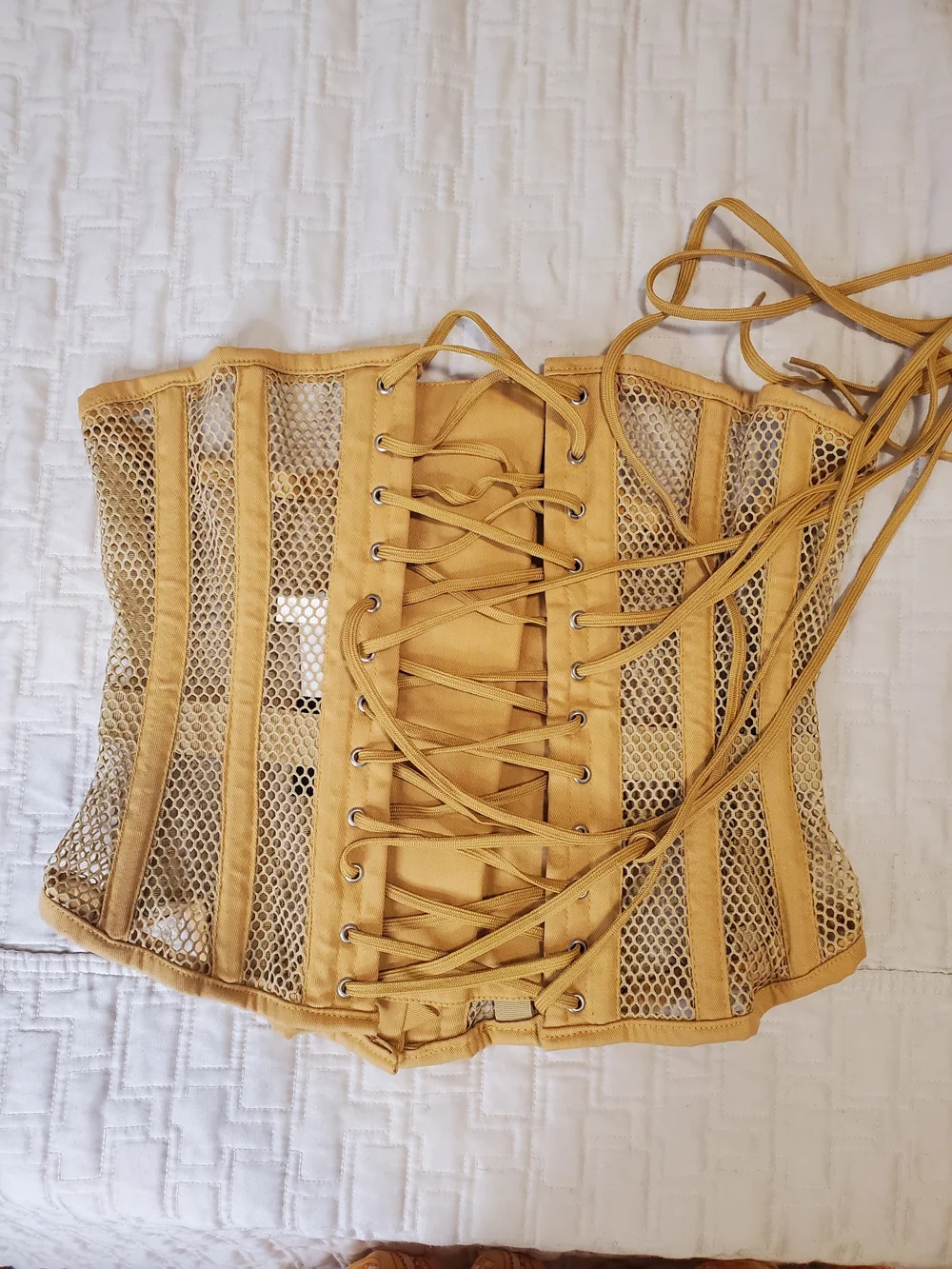 Orchard Corset Mesh Underbust Steel Bone Waist Trainer Corset Nude Size 24